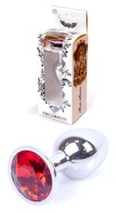 Анальная пробка - Boss Series - Jewellery Silver PLUG Red S
