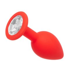 Butt Plug - Red Silicone Diamond, M