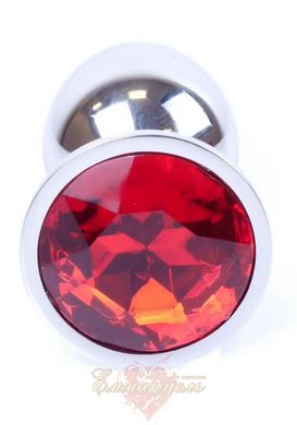 Анальная пробка - Boss Series - Jewellery Silver PLUG Red S
