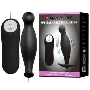 Анальная пробка - Pretty Love Vibrating Butt Plug Black BI-040036 фото