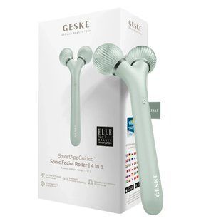 Электронный ультразвуковой ролик для массажа лица GESKE Sonic Facial Roller 4в1 green HB0184 фото