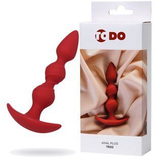 Butt plug - ToDo By Toyfa Trio, silicone, red, 16 cm, &oslash; 3.3 cm 661100357017 &mdash; photos