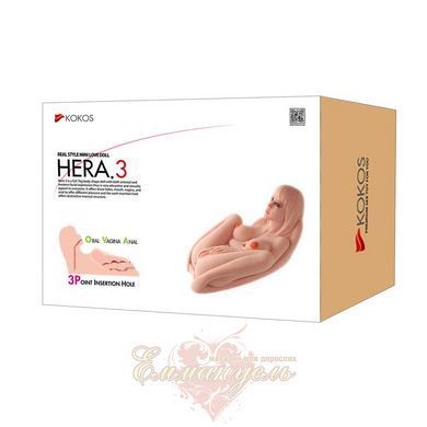 Мастурбатор для чоловіків Kokos Hera 3 &ndash; реалістична секс-лялька з анальним і вагінальним отвором SX1443 фото