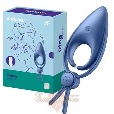 Эрекционное виброкольцо-лассо с регулировкой размера - Satisfyer Sniper Blue