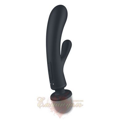 Rabbit vibrator with vibrating massager - Satisfyer Triple Lover Grey, 3 motors SO8789 &mdash; photos