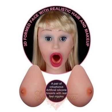 Секс лялька - Silicone Boobie Super Love Doll LV153002, реалістична вставна вагіна, відкритий рот