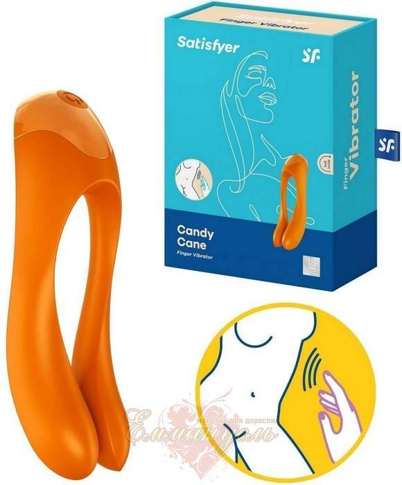 candy cane finger vibrator Satisfyer Candy Cane Silicone Rechargeable Mini 12 Level Finger Vibrat main image 1