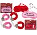 Plush handcuffs and eye mask - Sex Slave Red