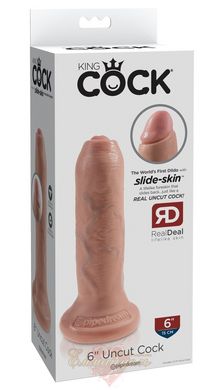 Phalloimitator without scrotum - King Cock 6in. Uncut - Flesh