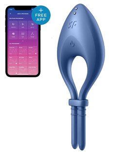 Эрекционное виброкольцо-лассо с регулировкой размера - Satisfyer Bullseye Blue