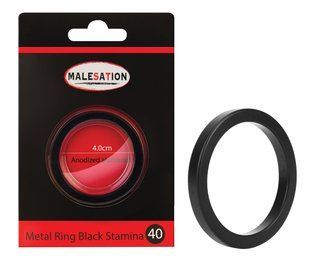 Эрекционное кольцо - MALESATION Metal Ring Black Stamina 614000031538 фото