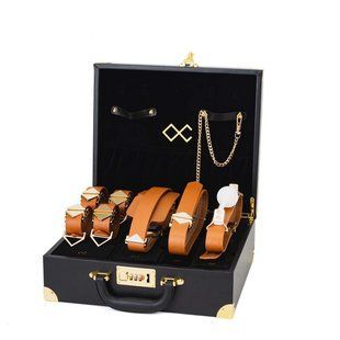 БДСМ-набор Lockink Moonlight Treasure Chest, коричневый, из натуральной кожи SX0860 фото