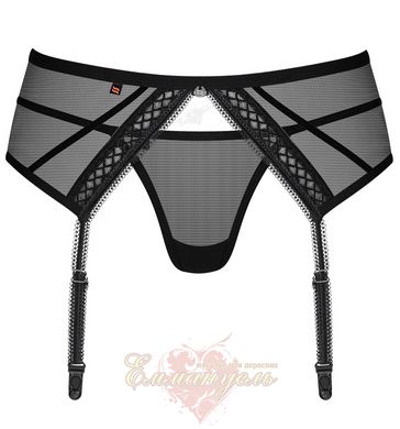 Пояс зі стрінгами - Obsessive 855-GAR-1 garter belt & thong L/XL
