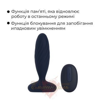 Анальна смарт-вібропробка з пульсацією Svakom Jordan Navy Blue з пультом ДК SX0727 фото