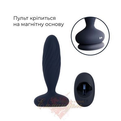 Анальна смарт-вібропробка з пульсацією Svakom Jordan Navy Blue з пультом ДК SX0727 фото