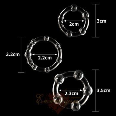 Эрекционные кольца набор - Power Plus Triple Beaded Ring Set 66-LV343002 фото