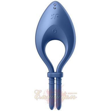 Ерекційне віброкільце-ласо з регулюванням розміру - Satisfyer Bullseye Blue