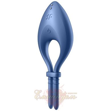 Ерекційне віброкільце-ласо з регулюванням розміру - Satisfyer Bullseye Blue