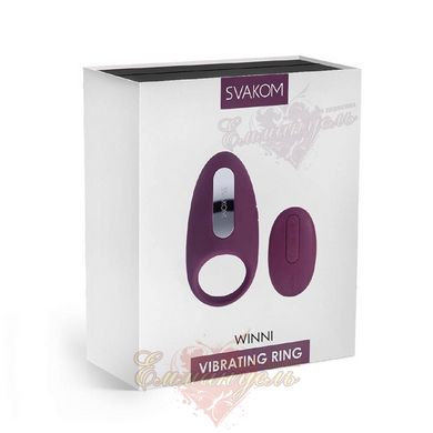 Cock ring with vibration and remote control - Svakom Winni Violet