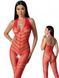 Bodystocking with weaving on the belly &ndash; Passion BS100 One Size, red, decorative seam, with access SO8942 &mdash; photos
