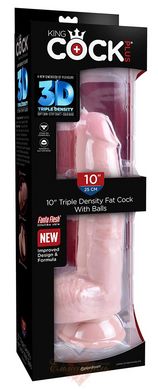 Фалоімітатор - King Cock Plus 10" Triple Density Fat Cock with Balls