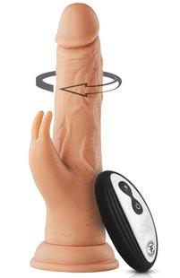 Rabbit vibrator with suction cup - FemmeFunn Vortex Turbo Rabbit with remote control, Flesh