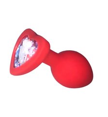 Butt Plug - Red Silicone Heart White S