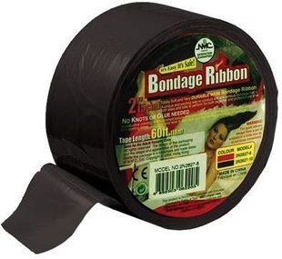Лента для бандажа BONDAGE RIBBON 5CM/18MTR, BLACK T160245 фото