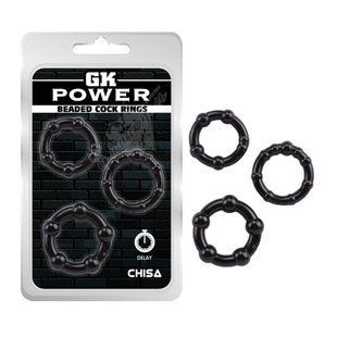 Набір кілець - Beaded Cock Rings-Black CH00015 фото