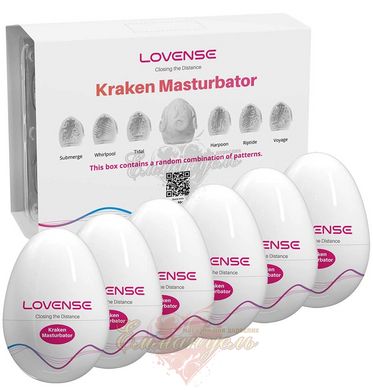 Набір яєць мастурбаторів - Lovense Kraken masturbator egg box, 6 штук, різна текстура