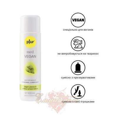 Лубрикант на водной основе - Pjur Med Vegan Glide 100 мл &mdash; веганская смазка для чувствительной кожи PJ12690 фото