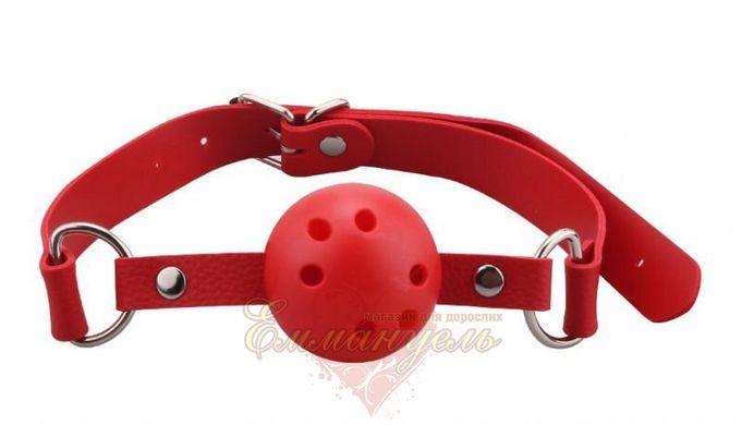 Кляп - Breathable ball gag plastic, red