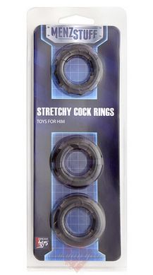 Набор колец - Dream toys Menzstuff Stretchy Cock Rings Smoke