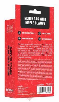 Gag with silicone ball and nipple clamps - Erospace Wild Play C15 62050072-0015 &mdash; photos