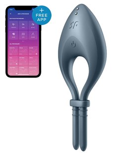 Эрекционное виброкольцо-лассо с регулировкой размера - Satisfyer Bullseye Dark Blue