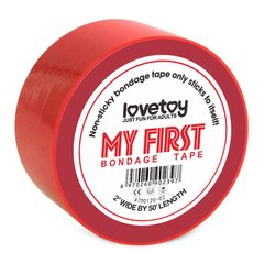 Стрічка для бондажа - My First Non Sticky Bondage Tape, Red