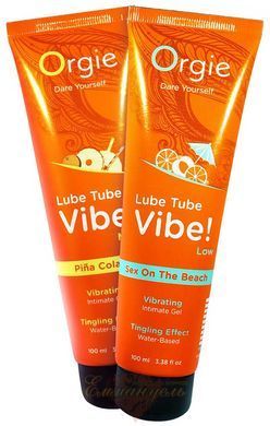 Edible lubricant &ndash; Orgie Lube Tube Vibe! Sex on the beach (100 ml), stimulating with vibration effect 69-17526 &mdash; photos