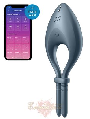 Эрекционное виброкольцо-лассо с регулировкой размера - Satisfyer Bullseye Dark Blue