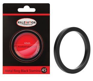 Эрекционное кольцо - MALESATION Metal Ring Black Stamina 614000031539 фото