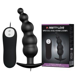 Анальна пробка -Pretty Love Vibrating Butt Plug Black 6603BI0402 фото