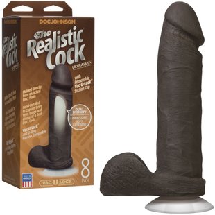 Фаллоимитатор - Doc Johnson The Realistic Cock 8 inch Black - ULTRASKYN, Vack-U-Lock