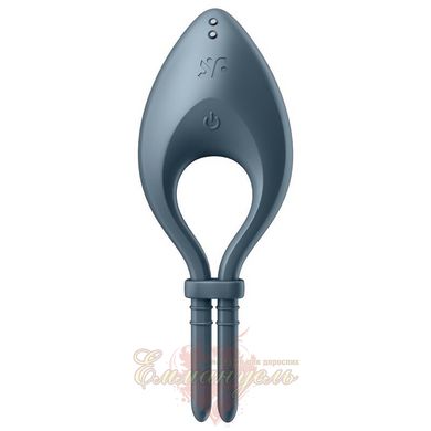 Эрекционное виброкольцо-лассо с регулировкой размера - Satisfyer Bullseye Dark Blue