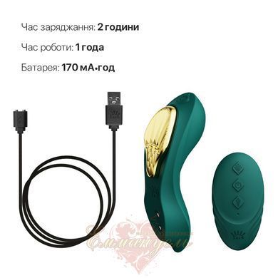 Смарт-вибратор в трусики - Zalo AYA Turquoise Green, насадка и пульт ДУ SO6647 фото