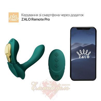 Смарт-вибратор в трусики - Zalo AYA Turquoise Green, насадка и пульт ДУ SO6647 фото