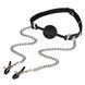 Gag with silicone ball and nipple clamps - Erospace Wild Play C15 62050072-0015 - photos (1