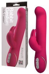 Hi-tech вибратор - Rabbit Gesture Pink Vibrator mit Klitorisreizer