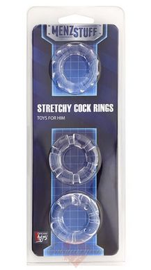 Набор колец - Dream toys Menzstuff Stretchy Cock Rings Clear