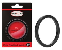 Эрекционное кольцо - MALESATION Metal Ring Black Stamina