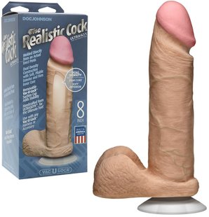 Фаллоимитатор - Doc Johnson The Realistic Cock 8 inch White - ULTRASKYN, Vack-U-Lock