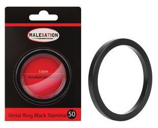 Эрекционное кольцо - MALESATION Metal Ring Black Stamina 614000031540 фото